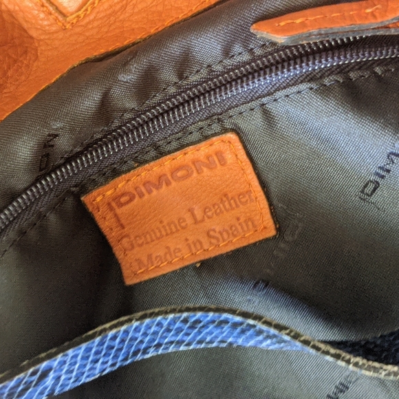 DIMONI LEATHER BAG, Beautiful Orange Color-----LOWERED PRICE - Picture 3 of 13